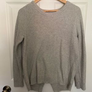 Madewell Gray Split Back Sweater Small
